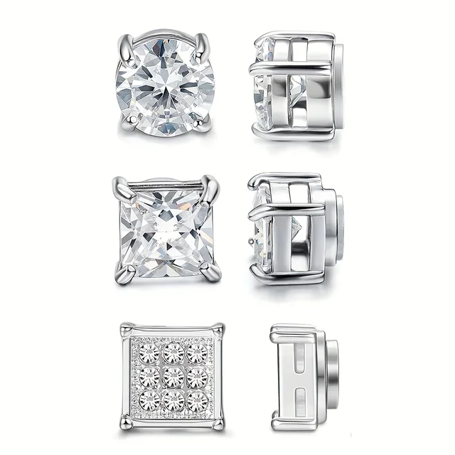 1 para 6mm moda magnetyczna cyrkonia sześcienna ze stali nierdzewnej nie przekłuwające kolczyki sztyfty dla mężczyzn i kobiet odzież na co dzień biżuteria prezent