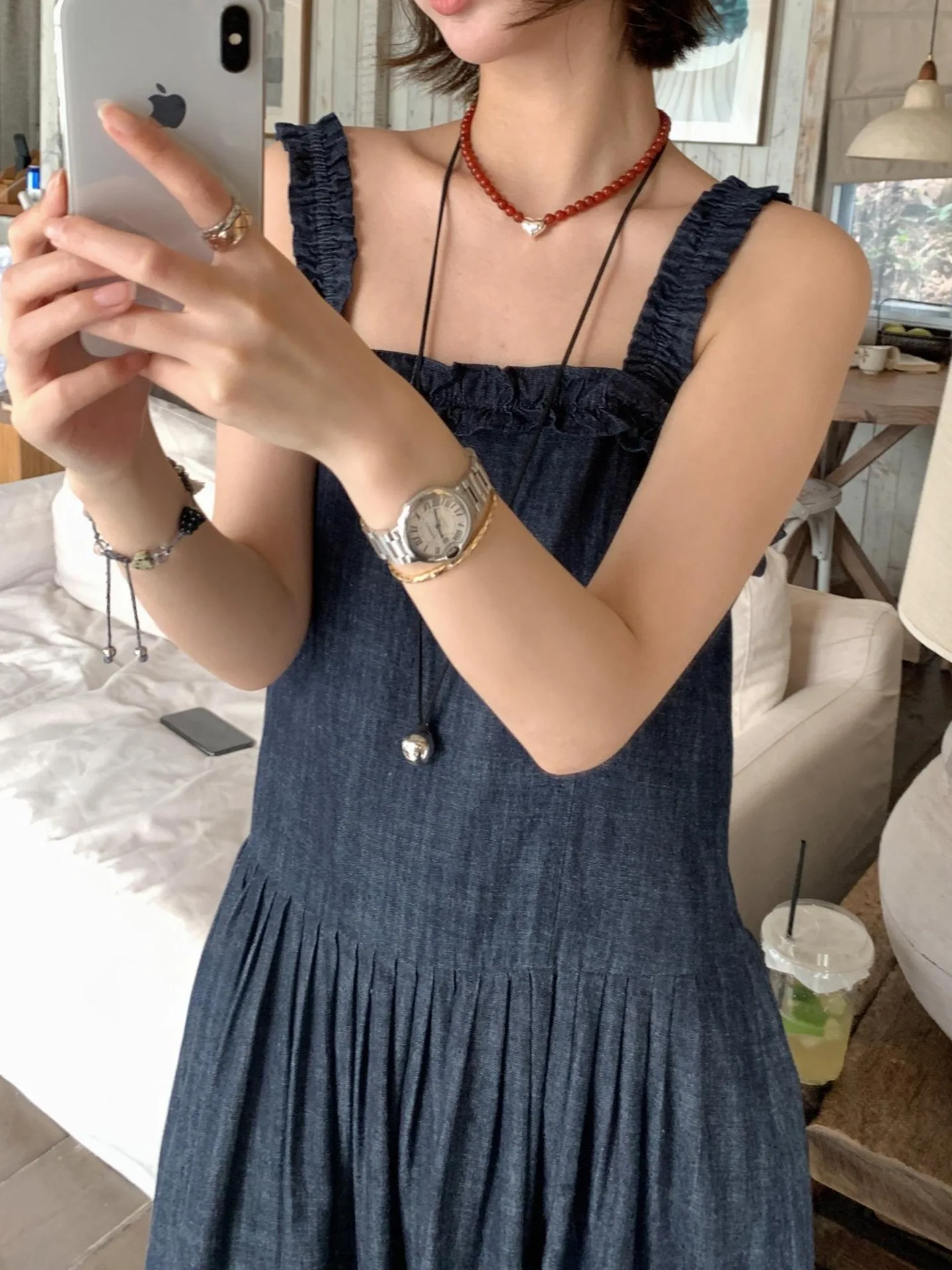 تنورة جينز طويلة بخصر مرتفع للنساء، تصميم أنيق للصيف، نحيفة وعصرية، مناسبة للعمل، موديل G26 بدون علامة تجارية مسجلة #3