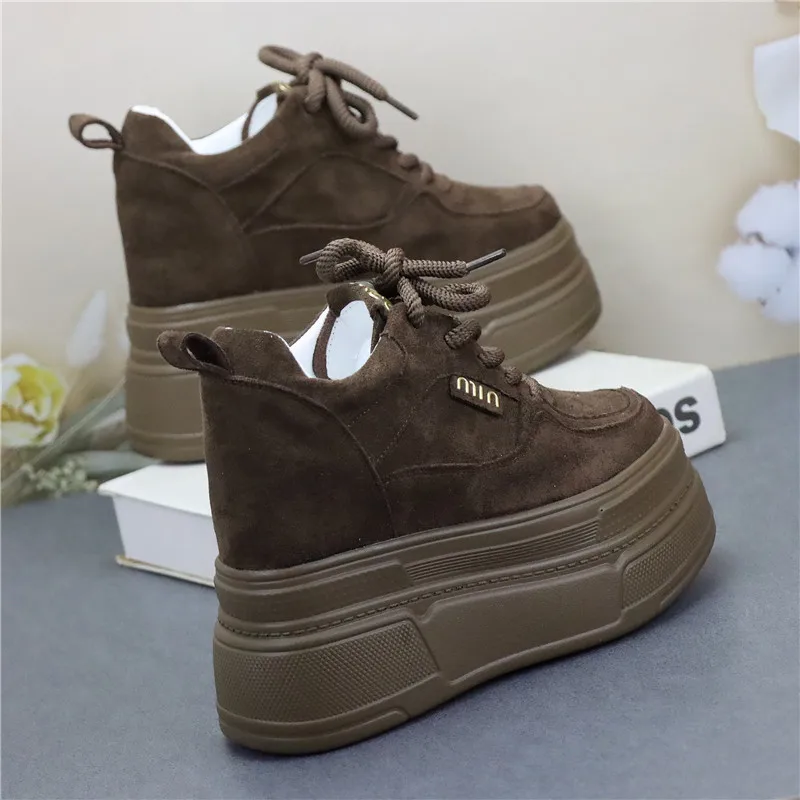 12cm Sneakers Women High Platform Casual Shoes Breathable Sports Trainers Thick Bottom Mesh Chunky Sneakers Woman Zapatos Mujer - view 6