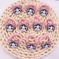 2Pcs/Set New Cute Cartoon Animal Cat Elastic Hair Bands Girls Hair Rope  Children Hair  Accessories Rubber  Hair Band Kids  Gift