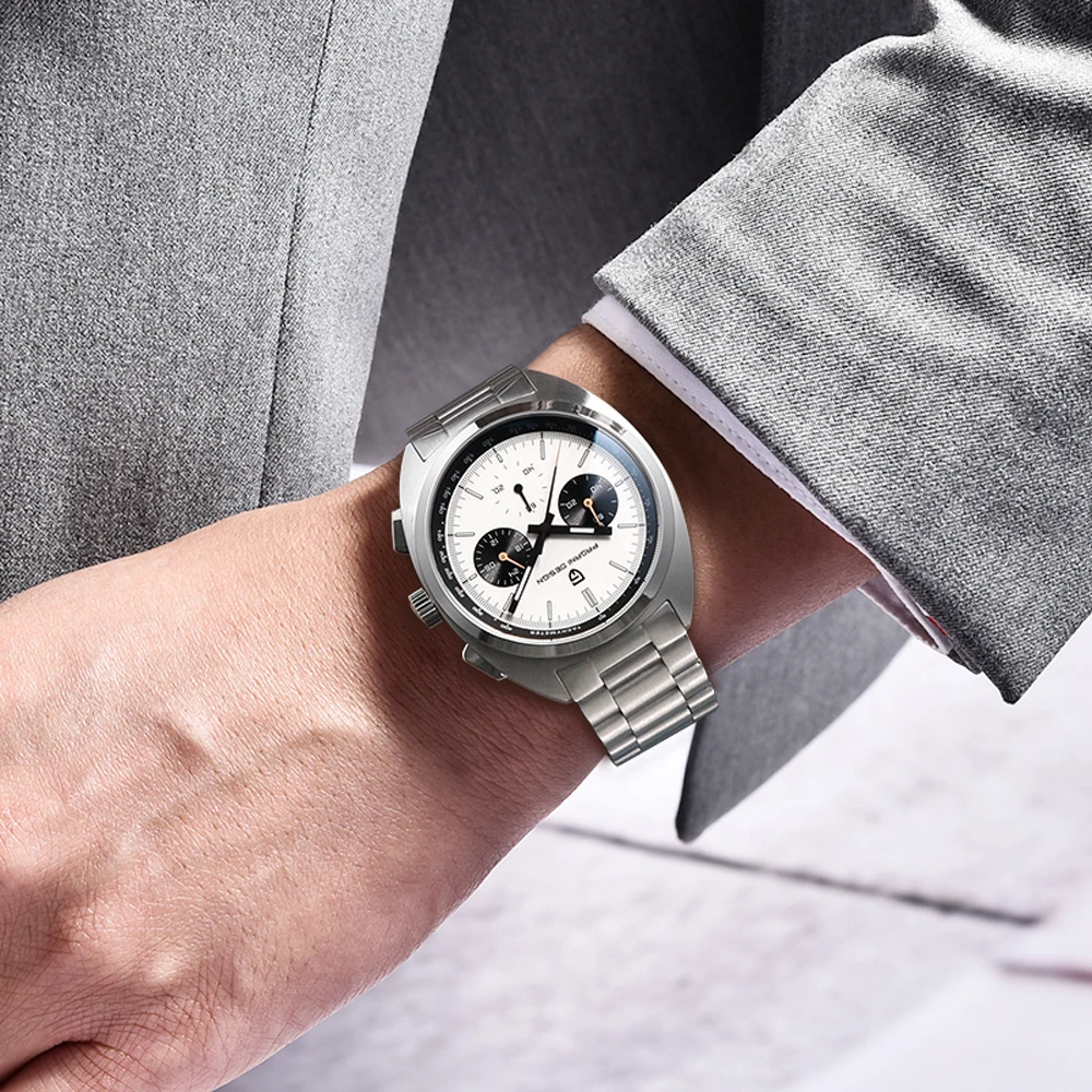 PAGANI تصميم ريترو ساعات كوارتز رجالية 2025 قمة فاخرة VK63 ساعة كرونوغراف للرجال AR الياقوت مقاوم للماء مضيئة رجل هدية