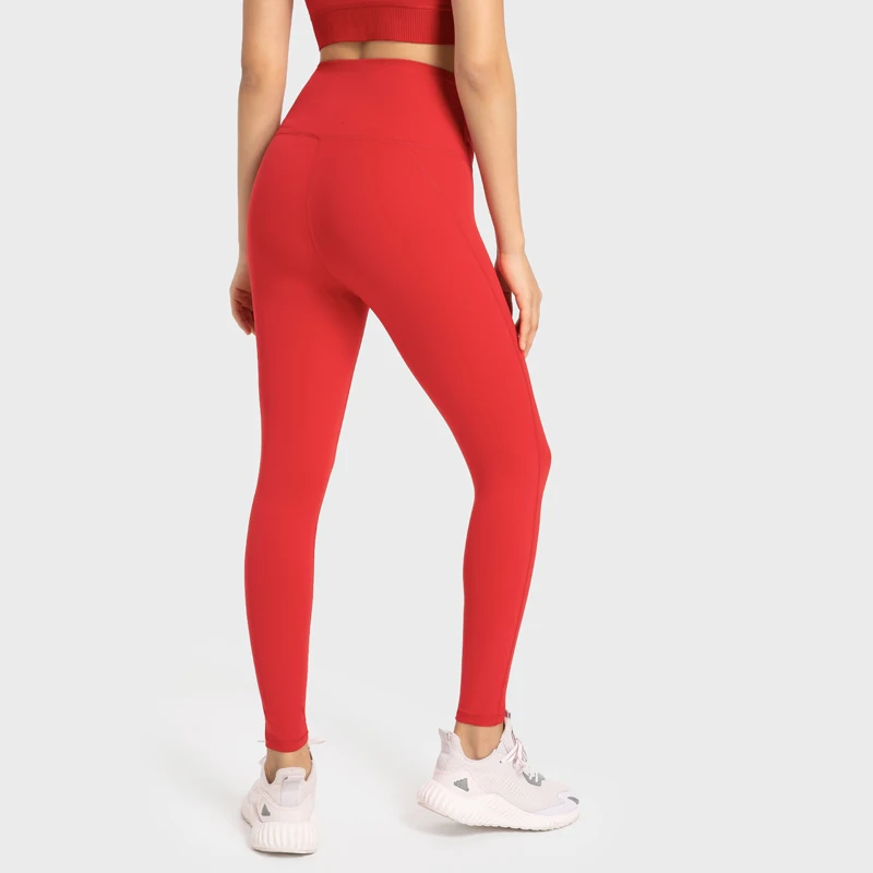 Red Leggings for Women No Embarrassing Line High Waist Evrlue Nude Feeling GYM Daily Bottoms Athletic Yoga Pilates Running Pants