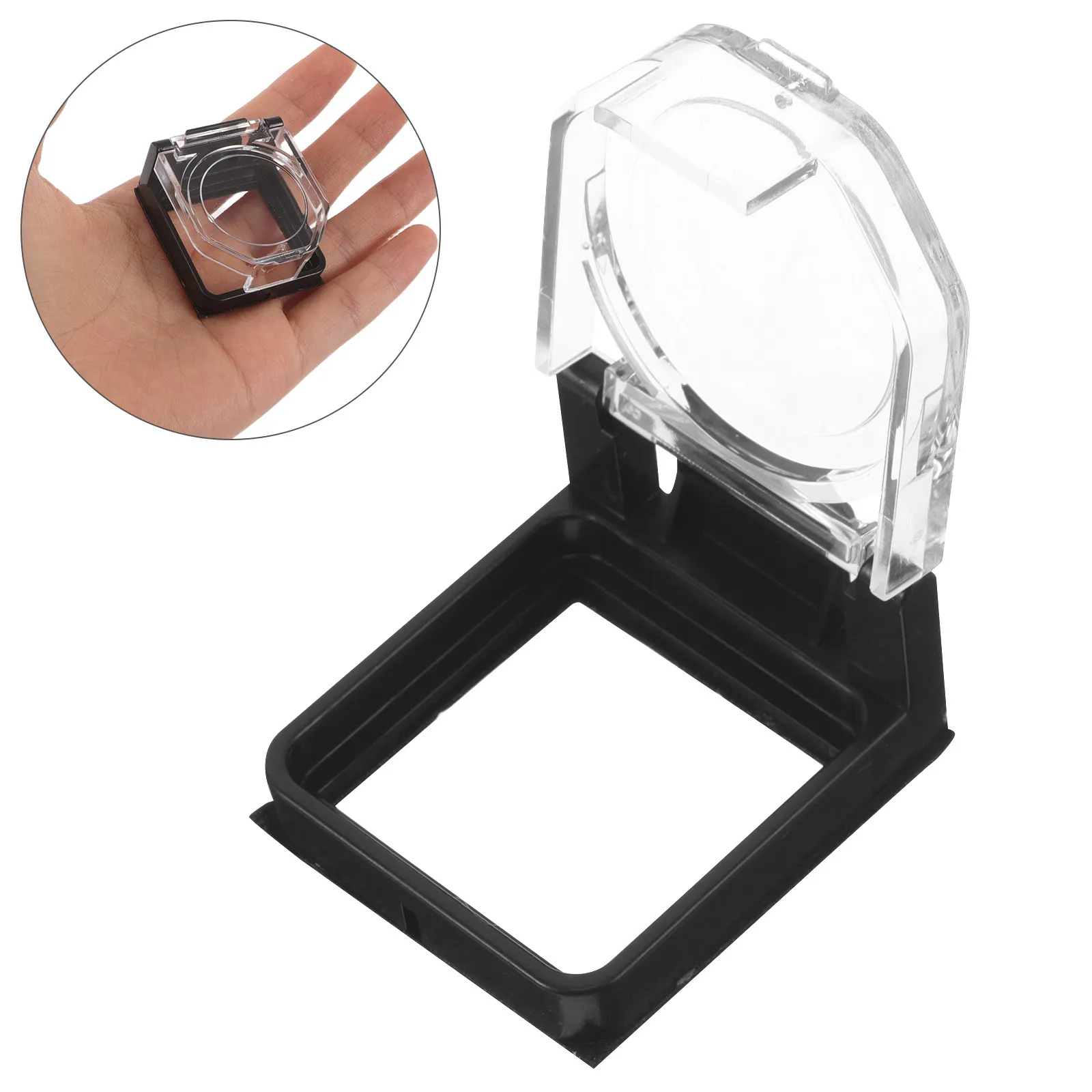 2PCS Waterproof Dustproof Industrial Button Cover 26mm Clear Plastic PC Power Button Cover Self Adhesive Switch Guard Protector