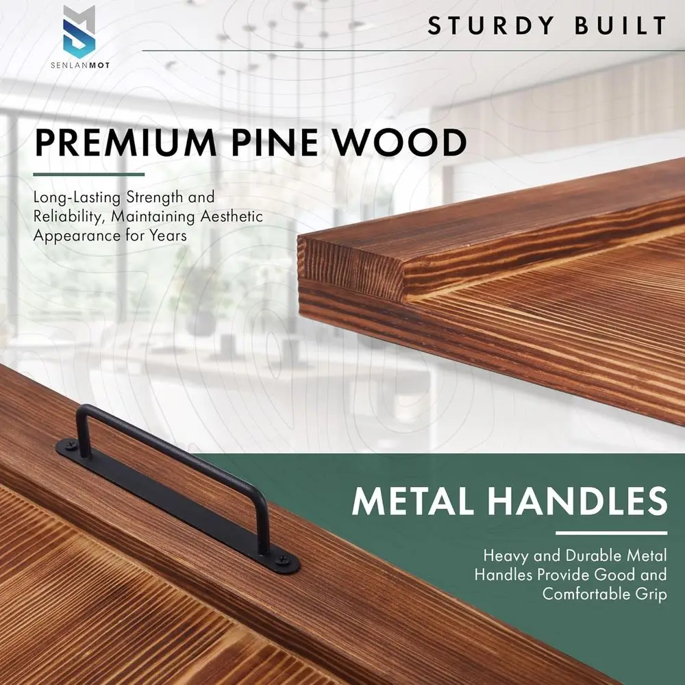 غطاء موقد خشبي متعدد الأغراض ولوح تقطيع، 30.3x21.7، لمواقد الكهرباء والغاز بمقابض