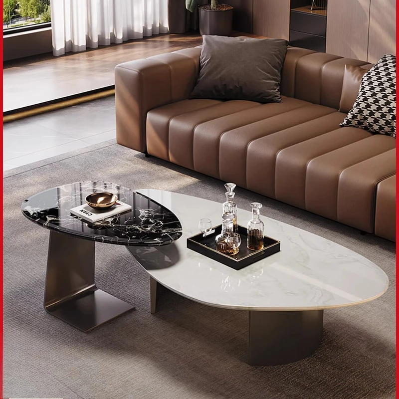 

Роскошный журнальный столик из натурального камня, белый мрамор, высококачественная комбинация приставного столика специальной формы