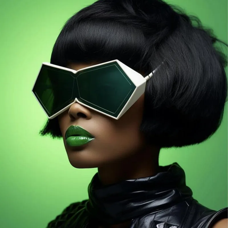 

Очки солнцезащитные женские большого размера, квадратные цельные солнечные очки в стиле панк, роскошные брендовые с большой оправой, защитные, 2024