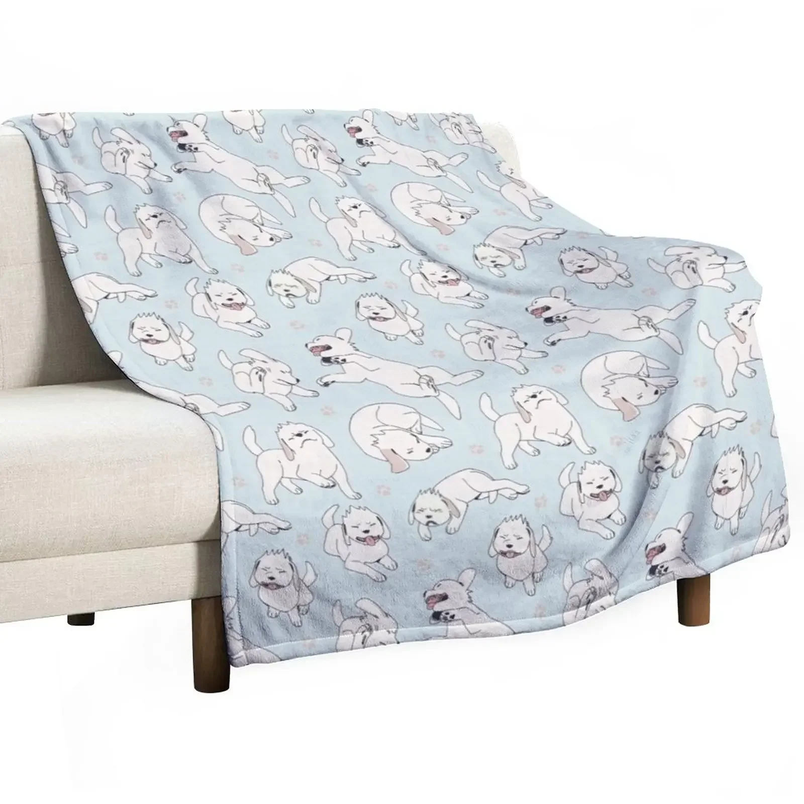 

White Dog (Akamaru) Throw Blanket heavy to sleep Nap Sofa Blankets