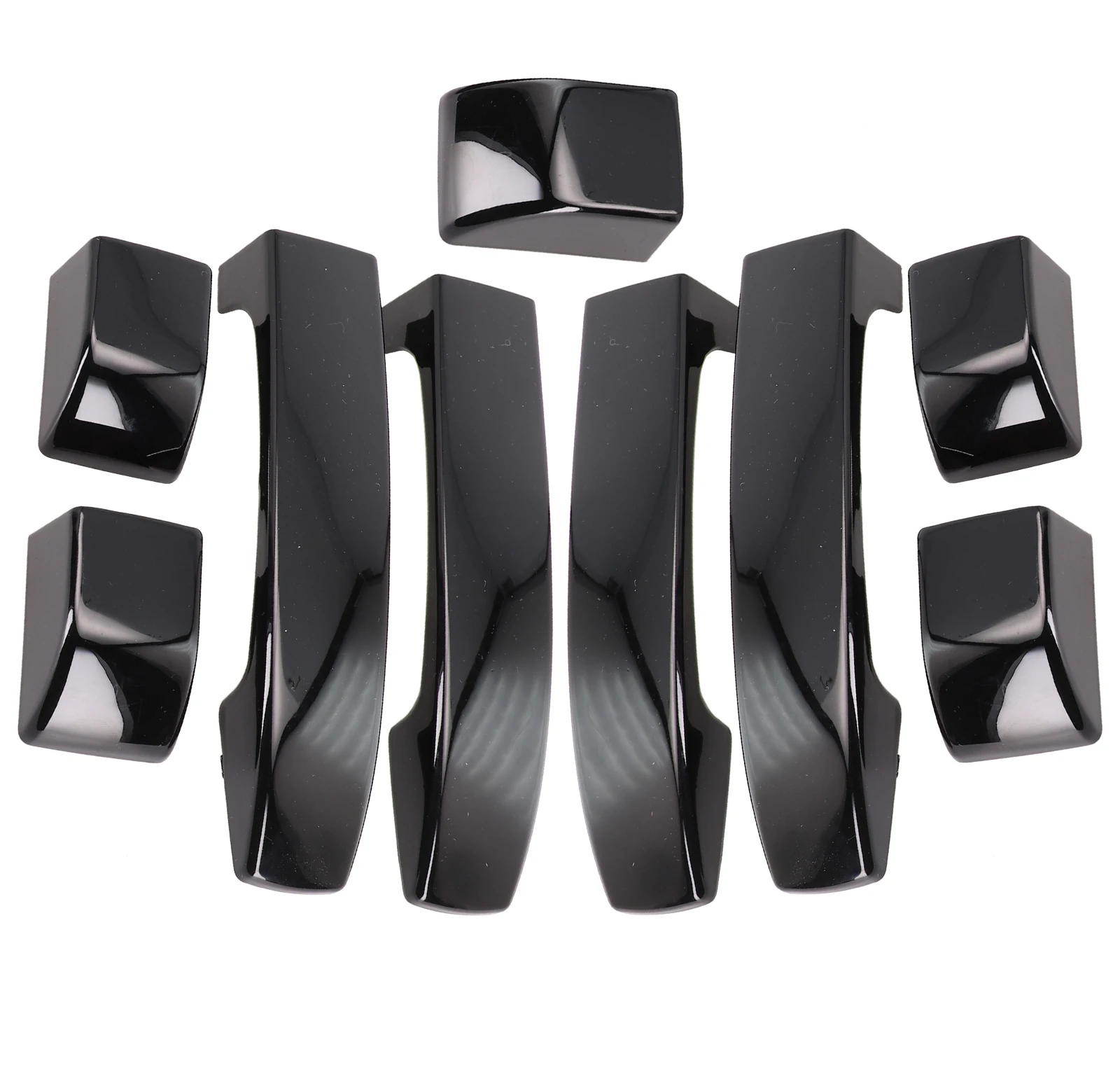

Car Handle Cover Trim Car Accessories 9PCS Covers Trim Door Handle Easy Installation Glossy Black L322 2002 -2012
