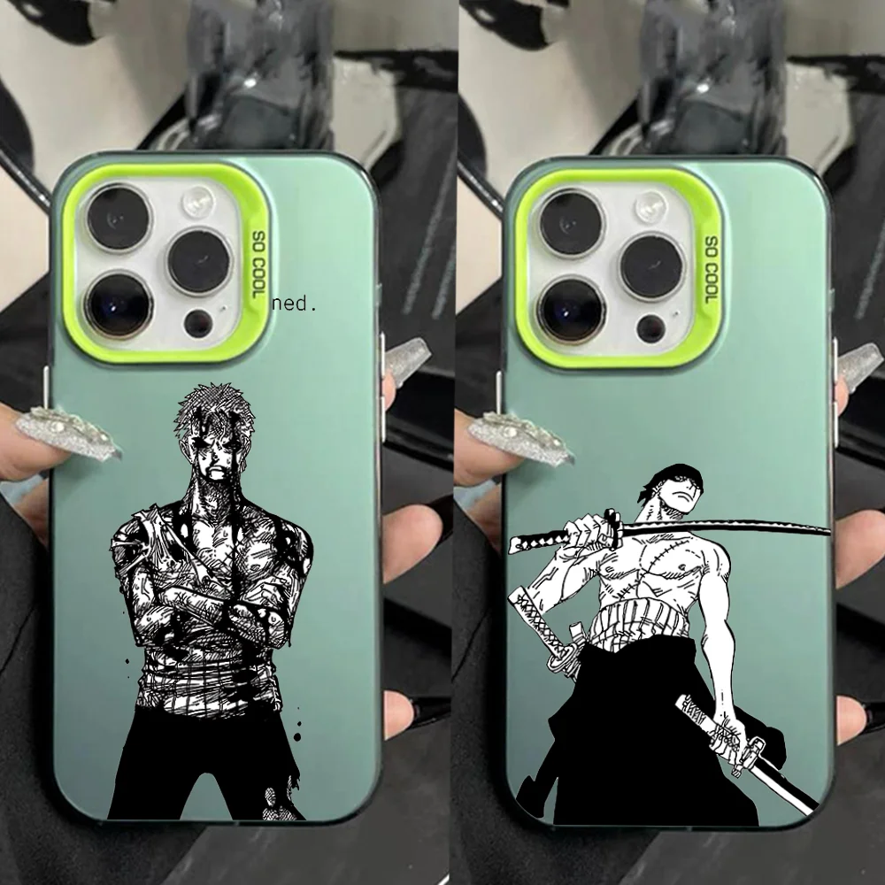 

Comic Z-Zoro R-Roronoaes Phone Case For iPhone 16,15,14,13,12,11,Pro,Max,Plus,Mini,XS,SE Anti Fall Green Matte Hard Bumper