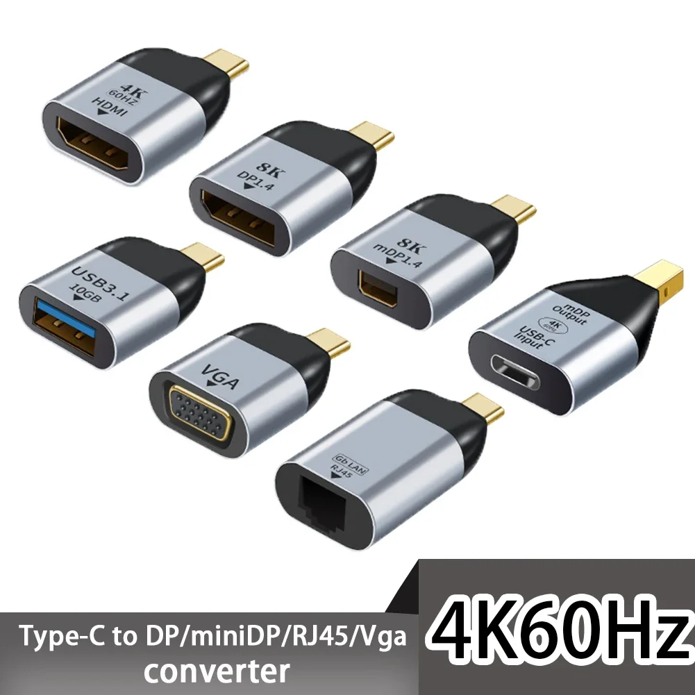 

USB C к HDMI-совместимому адаптеру Dp Mini Dp Vga USB Type C HDMI-совместимый кабель 4K Конвертер для Samsung Huawei P30