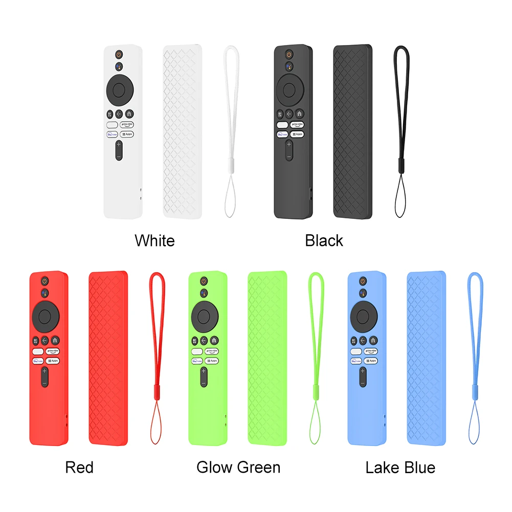 Protective Sleeve Silicone Remote Control Covers with Lanyard Shockproof Anti-Slip Accessories for Xiaomi 4K TV MiBoX 2nd Gen