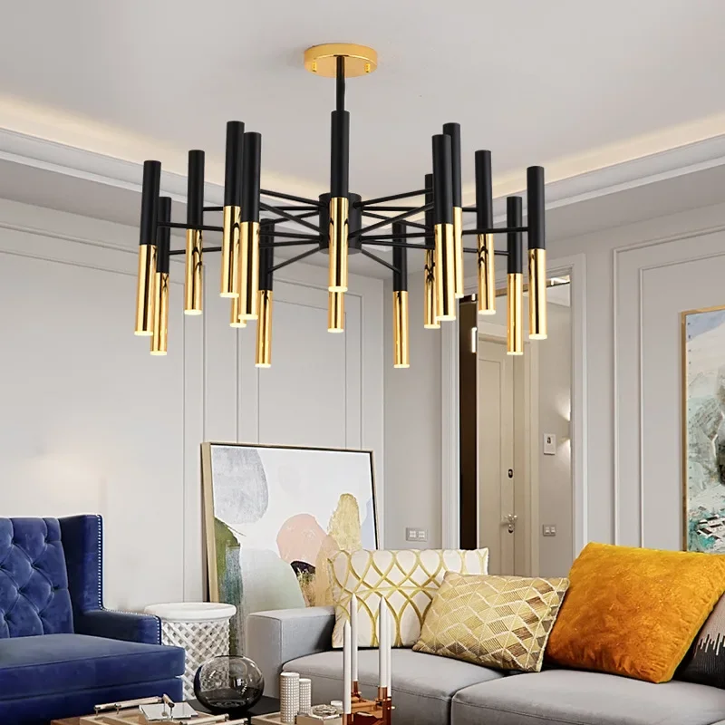2026 Post-modern Minimalist LED Ceiling Chandelier Lamps Concise Stick Suspension Pendant Lights Home Decor Items Living Room Be