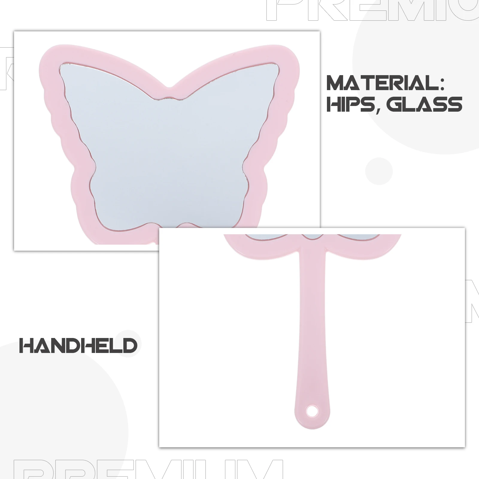 

Portable Hand Mirror Exquisite Decorative Lightweight Compact Travel Vanity Mirror for Women and Hand Mirrors with Handle