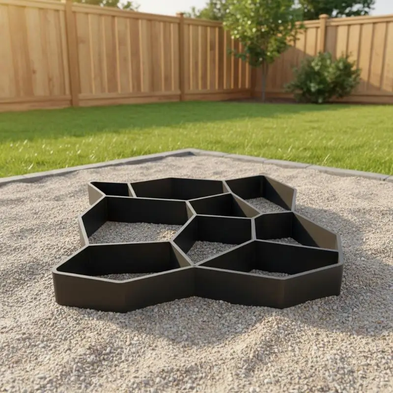 Reusable Concrete Paving Mold Easy Use DIY Plastic Walkway Maker for Home Backyard Patio Garden Path Construction