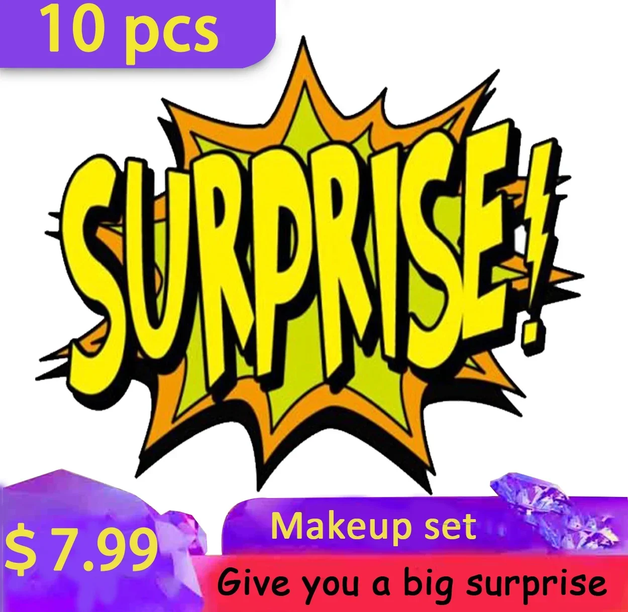 10pcs brand MakeUp Lucky Bag Make up Kit Lucky Bag Eyeshadow Lips Quality For Woman Gift Child Cosmetic Set regalo di compleanno