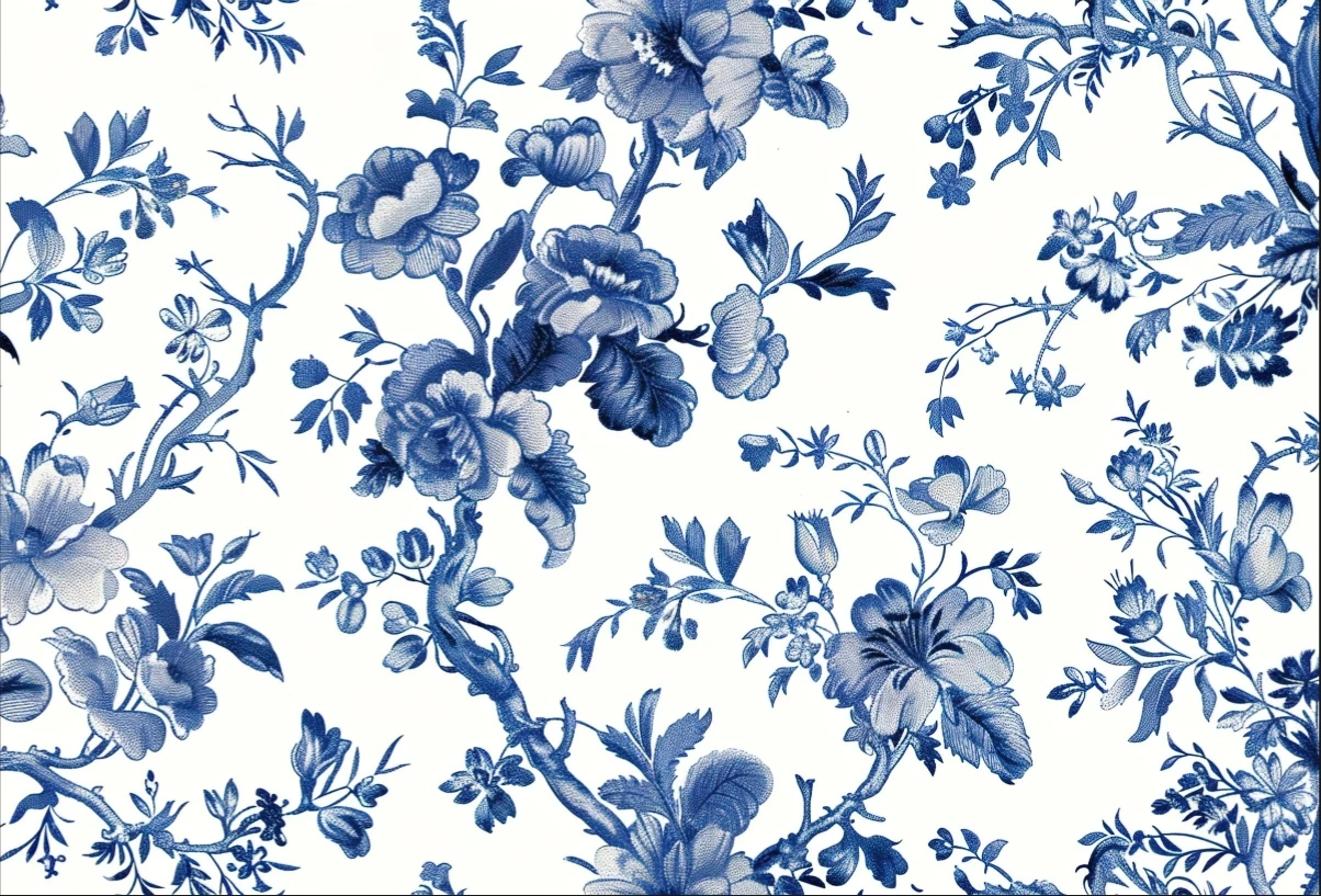 Customized photo wallpaper hand-painted blue flower mural home decoration flower butterfly decoration painting 3d wallpaepr