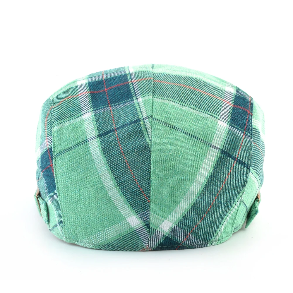 Vintage Plaid Berets Men Autumn Streetwear Peaked Cap Women Fashion British Style Beret Hat Adjustable Winter Boina Newsboy Cap