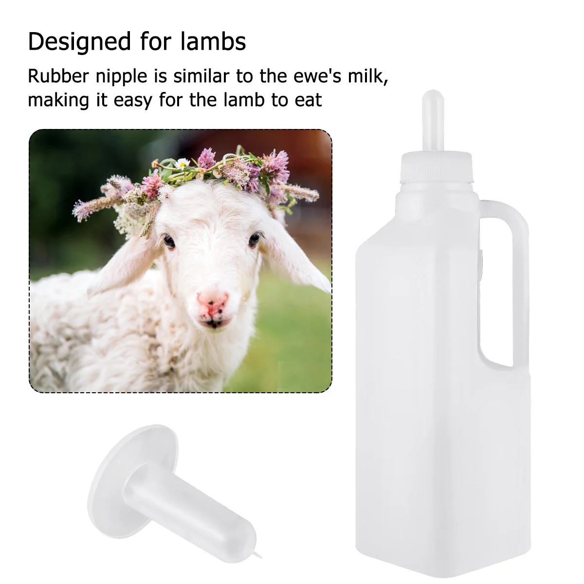 1 مجموعة 850 مللي وحدة تغذية الضأن قسط سيليكون دائم مقاومة درجات الحرارة العالية للبغل حمار خنزير الأغنام الحصان الكلب مزارع الأبيض #6