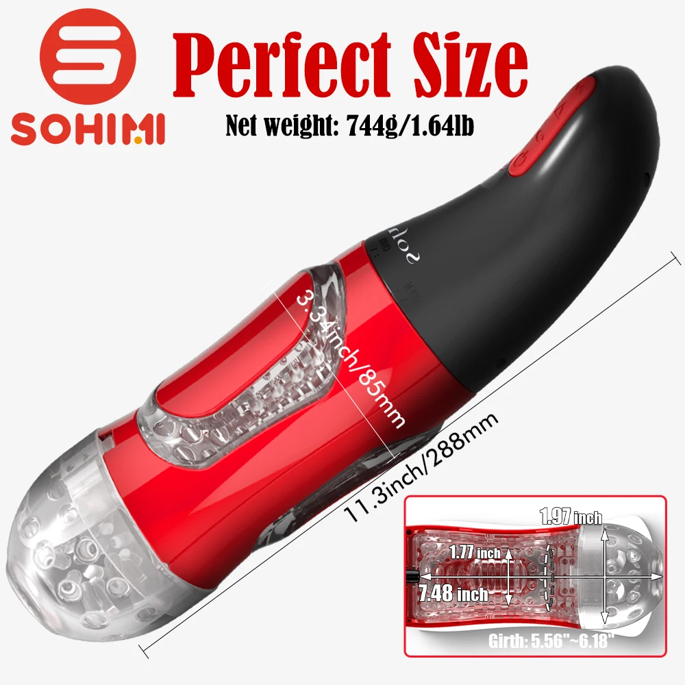 Sohimi-Simulateur de Fellation Vibrante pour Homme Adulte, Jouet existent, Aspiration Sous Vide