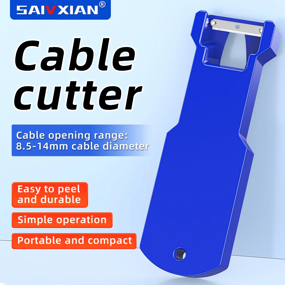 

Инструмент для оптического волокна FTTH, продольный инструмент для зачистки оболочки кабеля, резак для резки оболочки 8,5–14 мм, удаление оболочки для оптоволоконных кабелей