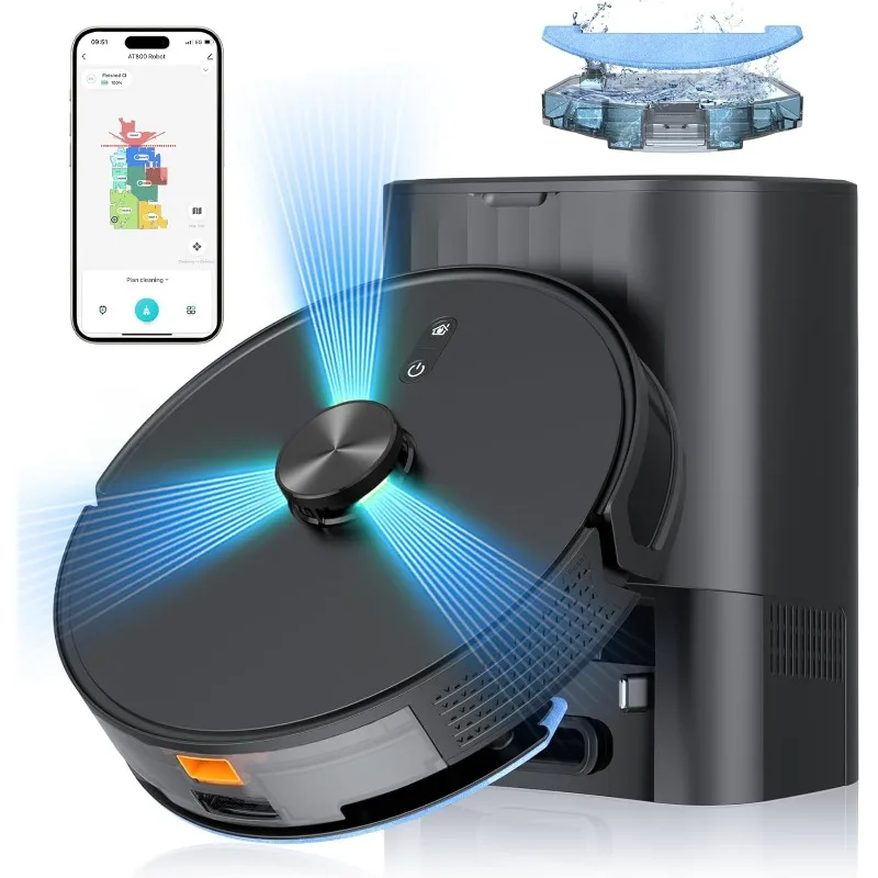 3-in-1 Robot Vacuum and Mop Combo, Self Emptying Station for 60 Days, Robotic Vacuum Cleaner with LiDAR Navigation