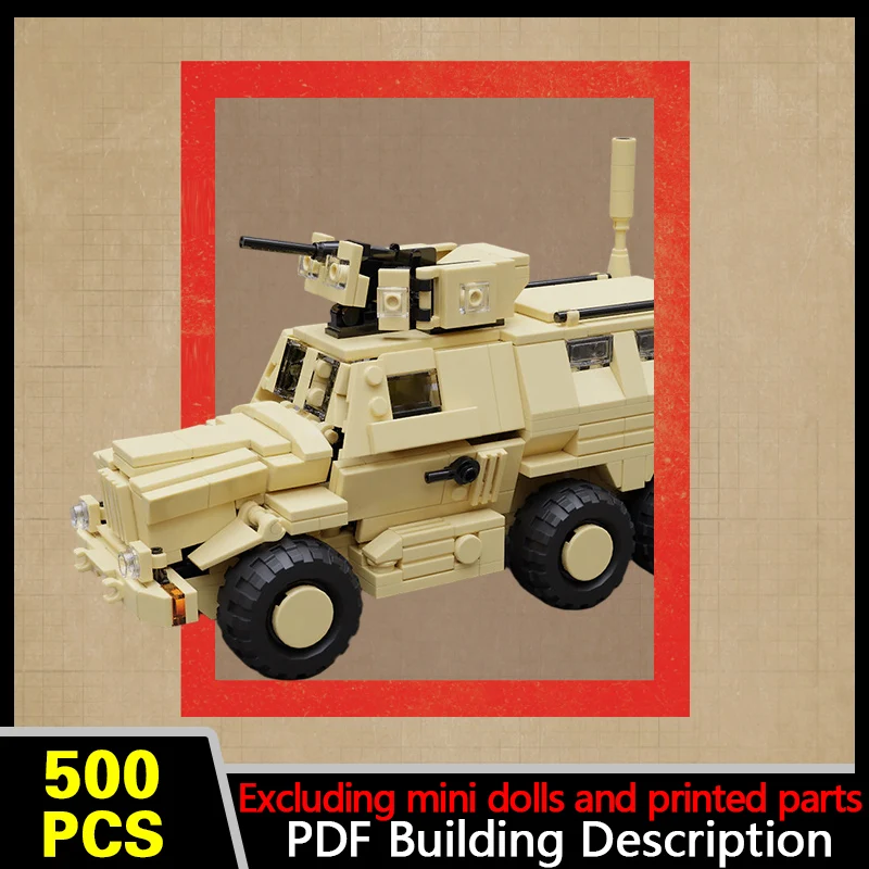 Mine-Resistant Ambush Protected Vehicle Model MOC Building Bricks War Equipment Modular Technology Gifts Holiday Assemble Toys