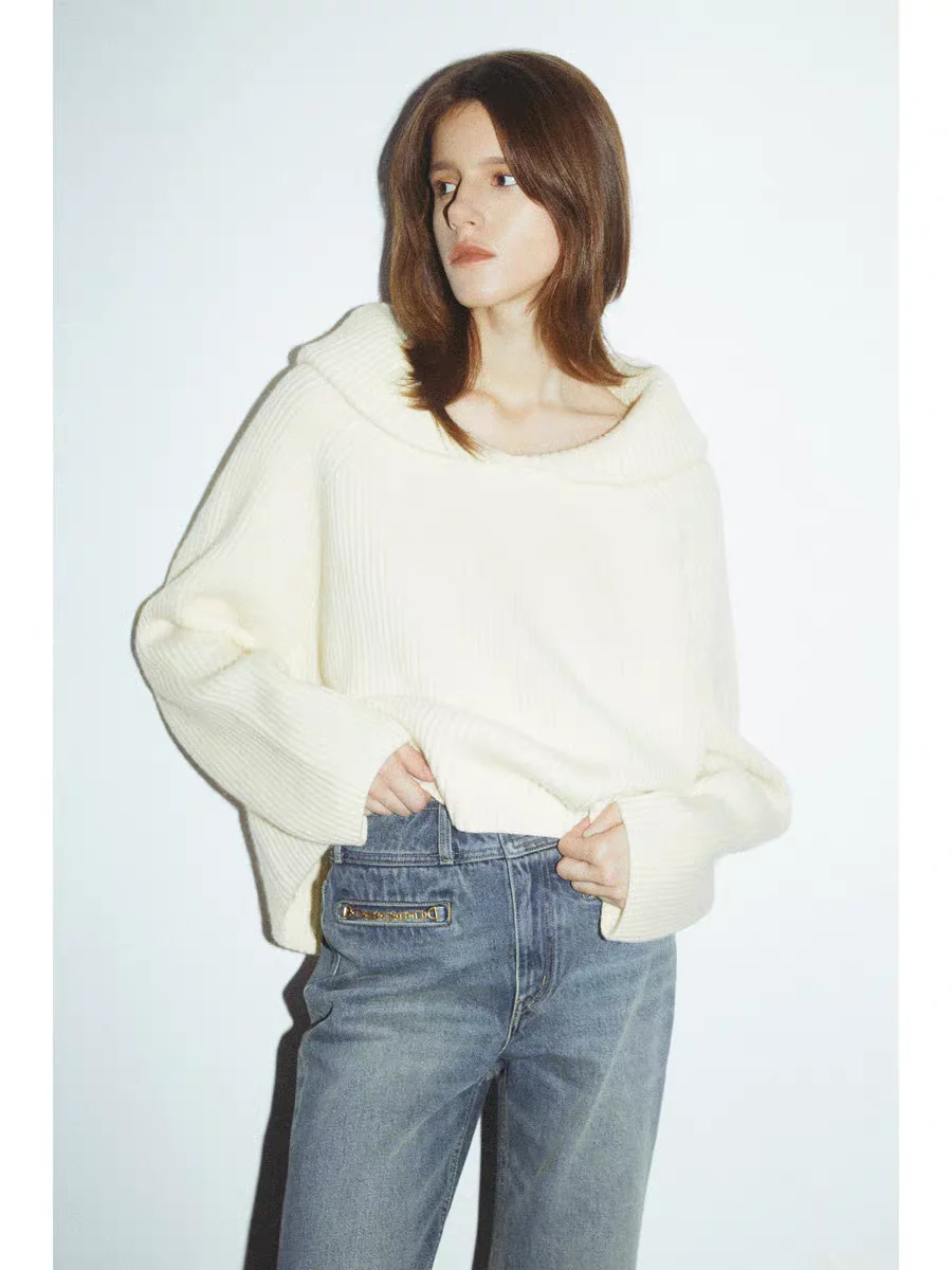 

Hebe Sle Loose Knitted Sweater oulder Sve Long 55 Warm Fitting Women's Faion Casual round Ne Long Sve Top