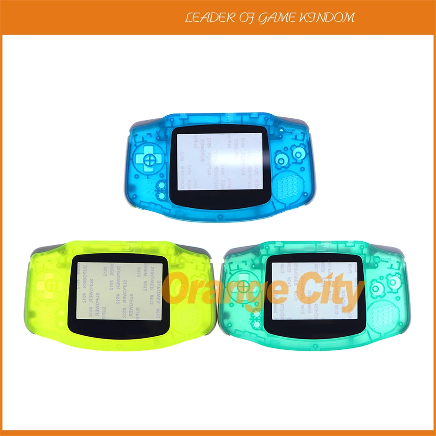 

10Sets Clear Green Blue Yellow For Glow in the Dark Plastic Shell Case Housing Screen For GBA Luminous case Cover