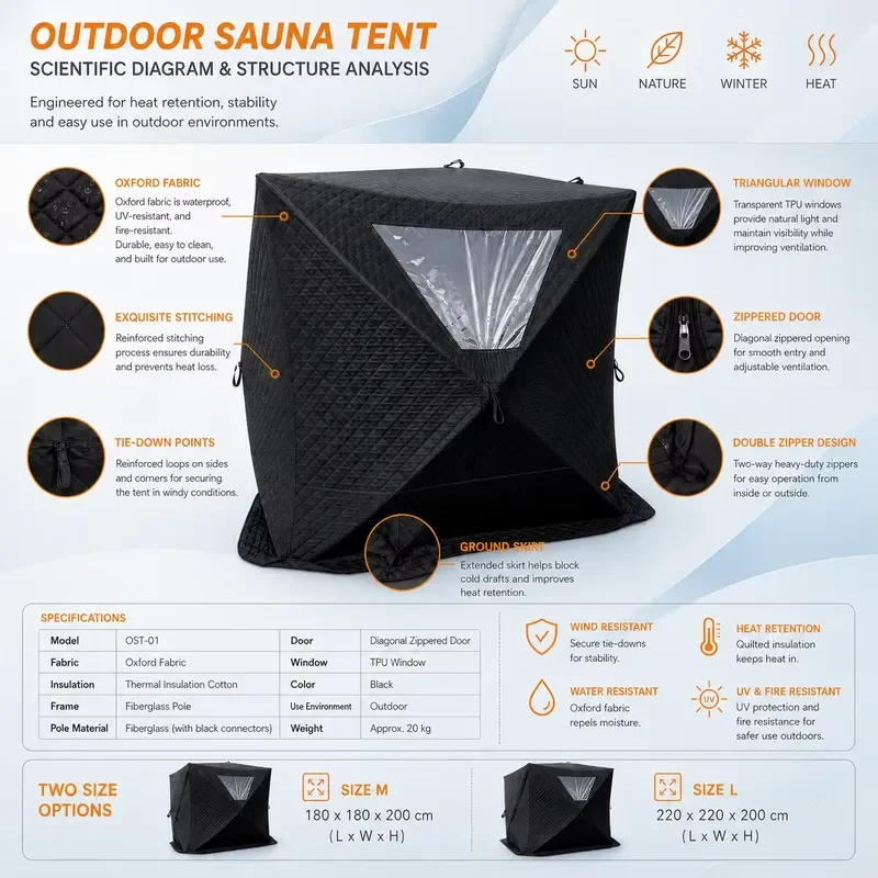 Modern Freestanding Ice Fishing Tent with Waterproof Oxford Fabric Winter Thickened and Sauna Stove Manufacture's Product