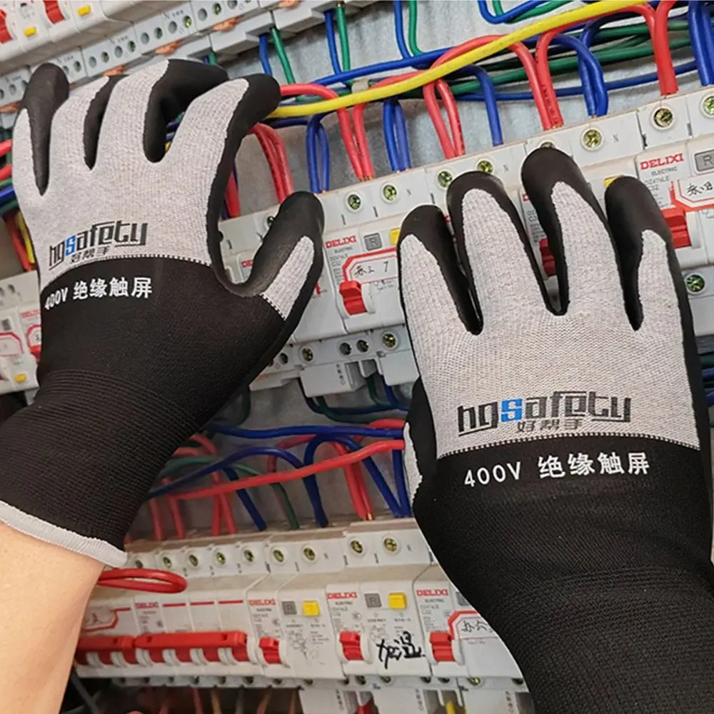 Work Safe Gloves Ultrathin Electrician Insulating Gloves Withstanding Voltage 400V/500V Rubber Touch Screen Insulation Glove