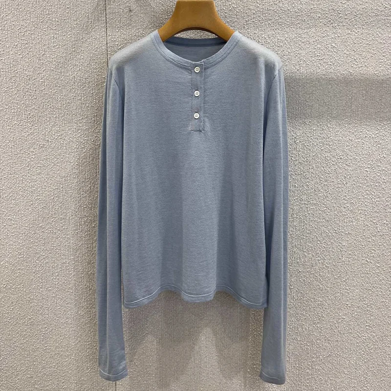 

High quality 100% goat hair women's long sleeved t-shirt base layer is soft and comfortable all season 251213145