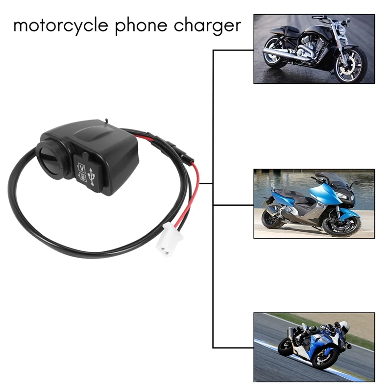 Cargador USB para motocicleta con voltímetro, termómetro con pantalla LED, 2.1A, 12V, 2 uds.