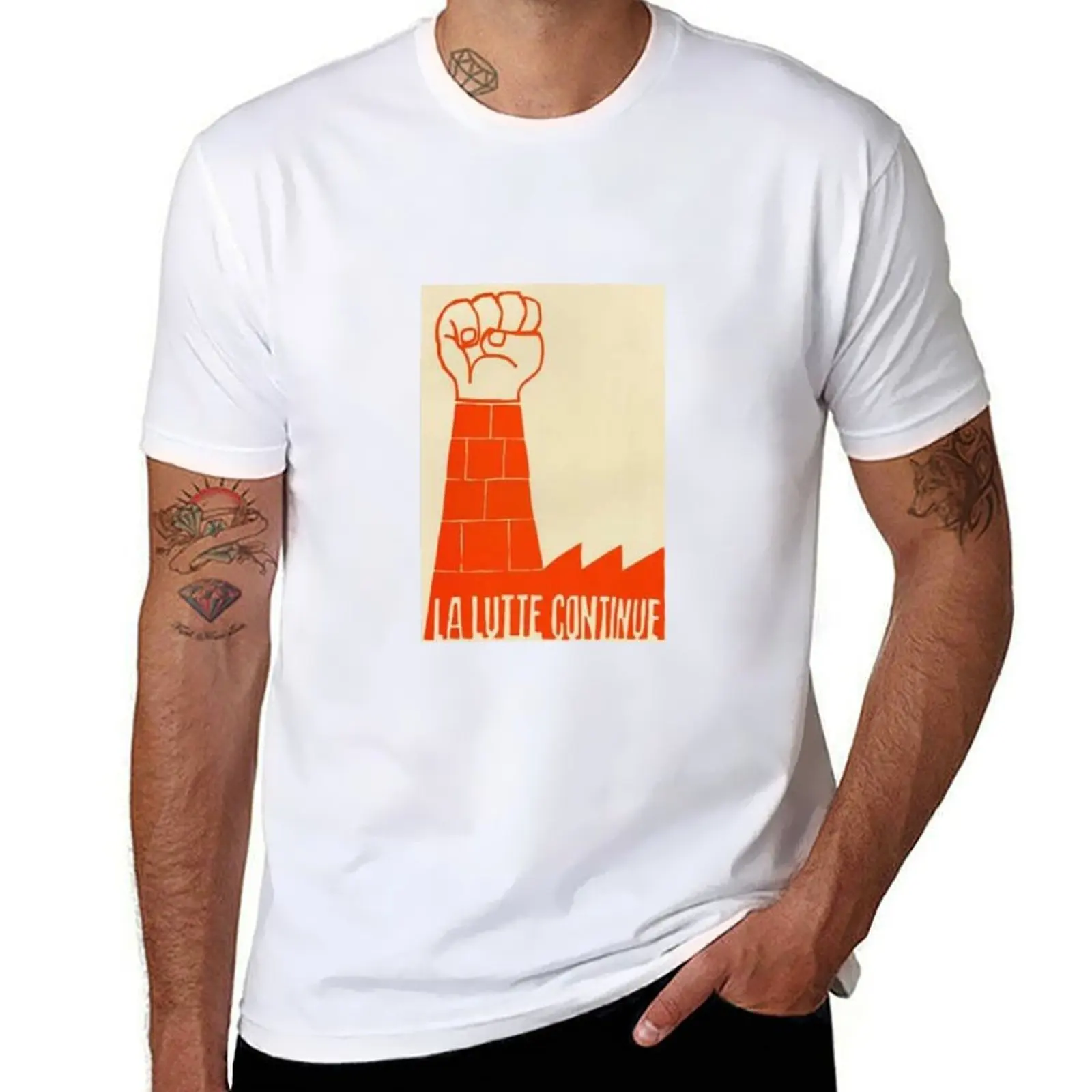 

La Lutte Continue Paris May '68 Poster T-Shirt funny t shirts dark humor t shirts for man graphic funny T-Shirt