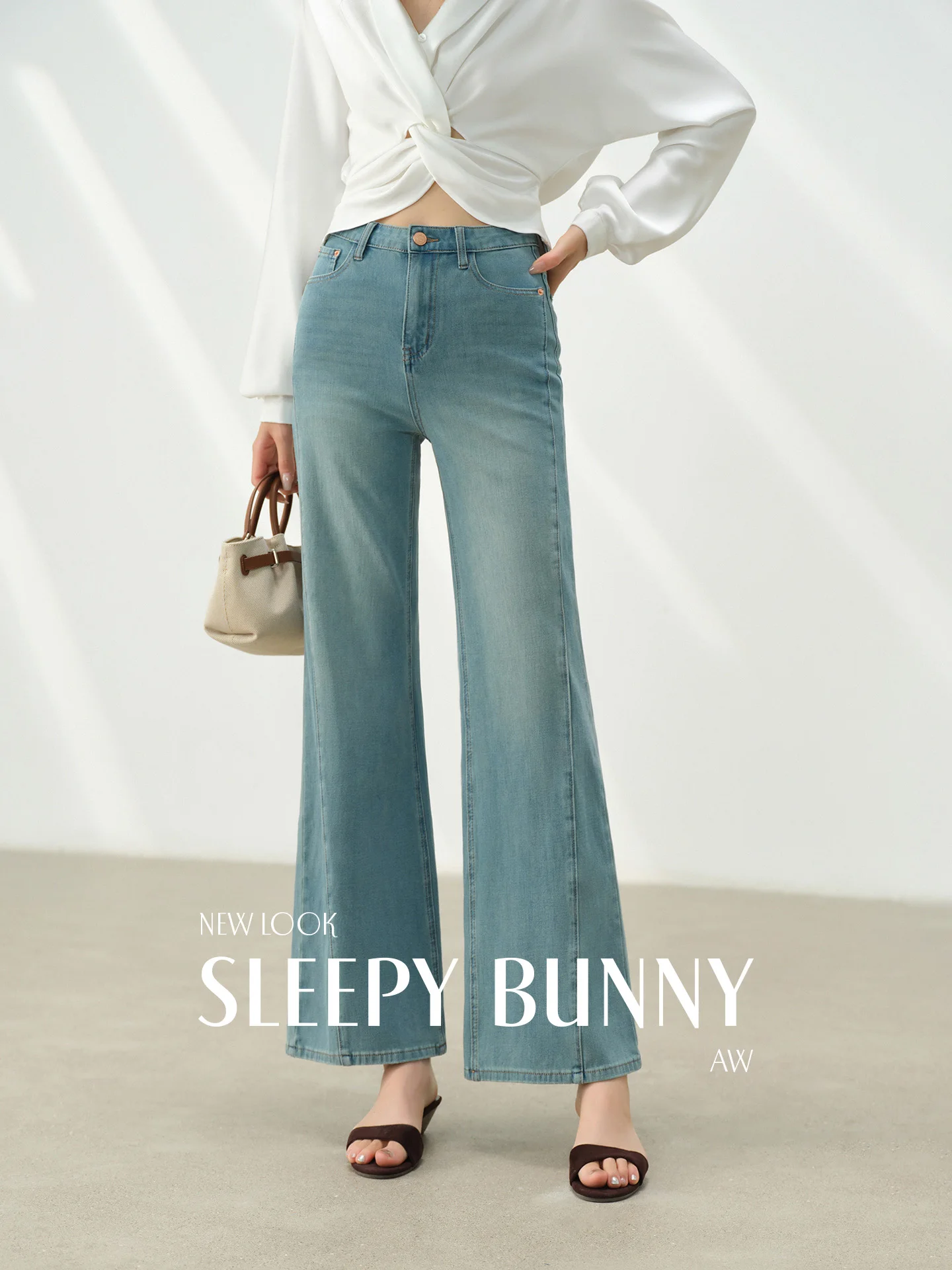 High Waist Flared Jeans Women Vintage Wash Blue Denim Pants Slim Fit Bootcut Trousers Retro American Style Casual Autumn Outfit - Image 3