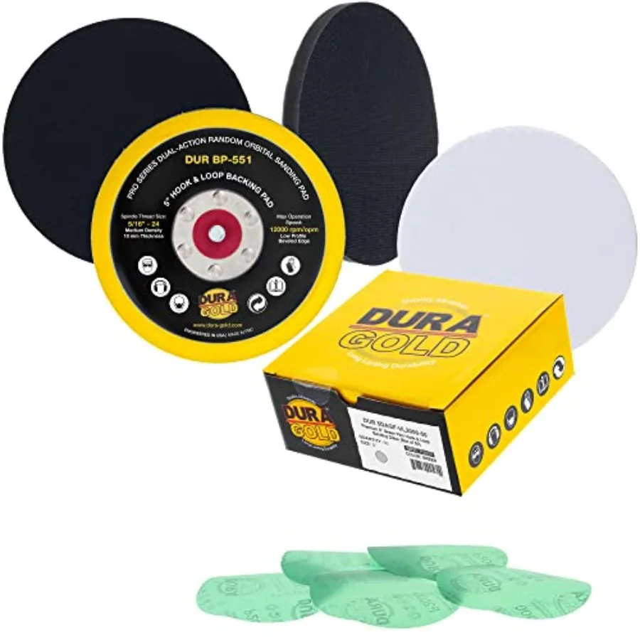 

5" Sanding Discs - 2000 Grit Hook and Loop DA Backing Plate and Soft Density Interface Pad