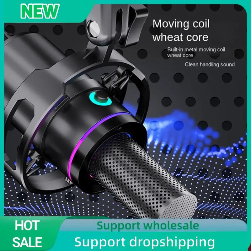 Solid Dynamic Microphone XLR Connect 48V Sound Card Recording Douring And Singing Equipment USB Computer Game Live Microphone