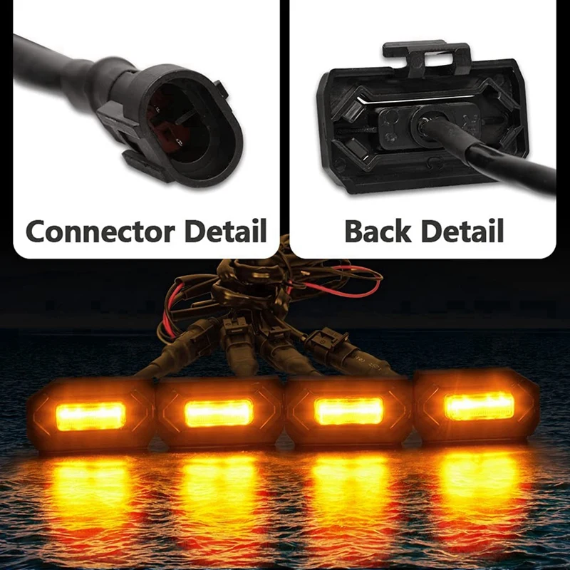 1Set Car LED Front Grill Lights External Grill Lamp Smoke Amber Light Replacement Car Accessories