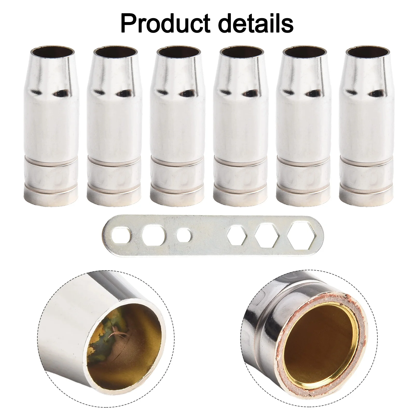 

Conical Gas Nozzle 25AK Shroud Nozzle Chrome-Plated Brass Material Effective Contact Protection High-Temperature Resistance