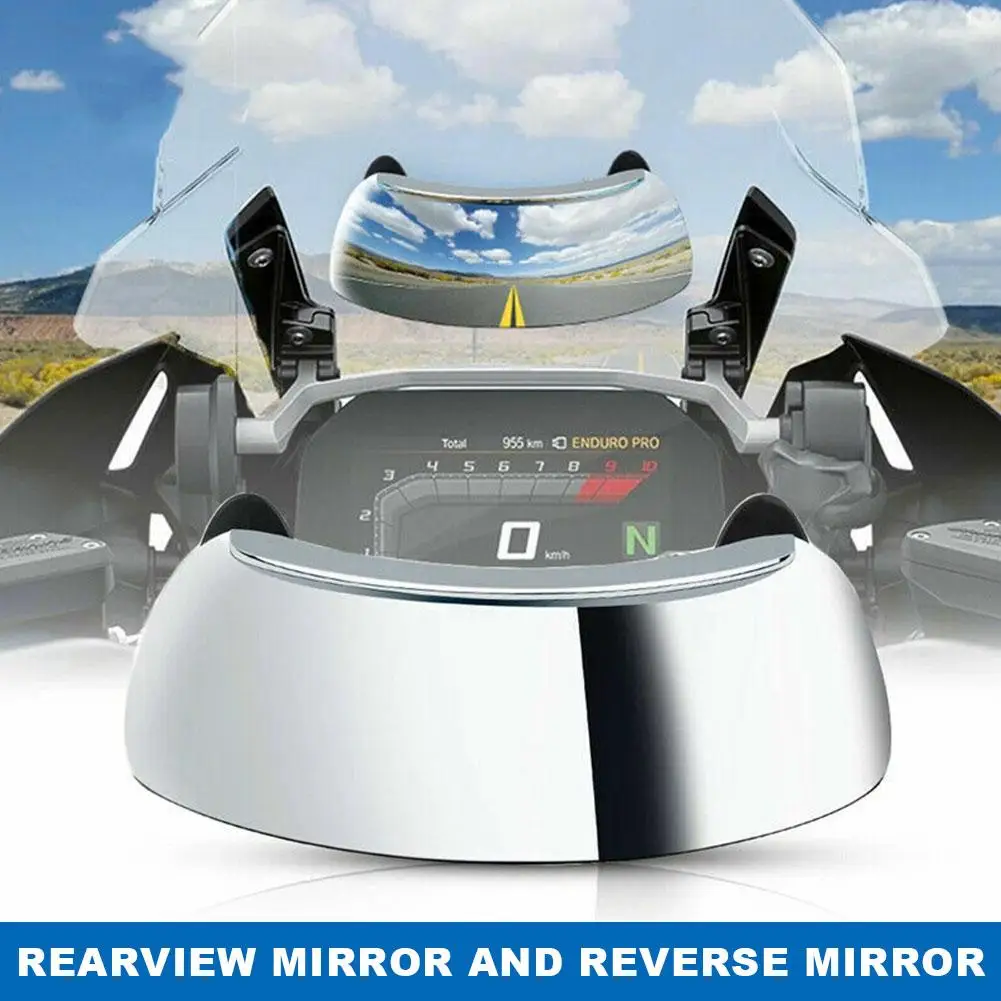 For BMW Yamaha Motorcycle Windscreen 180+ Degree Blind Spot Mirror Wide Angle Rearview Mirrors Small Rear View Mirror