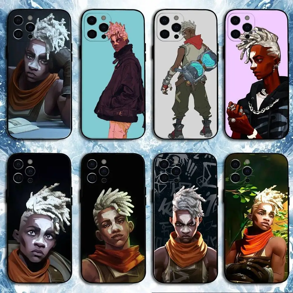 

Game Ekko A-Arcane L-Lol Phone Case For iPhone 16,15,14,13,12,11 Plus,Pro Max, Soft Silicone Black Cover
