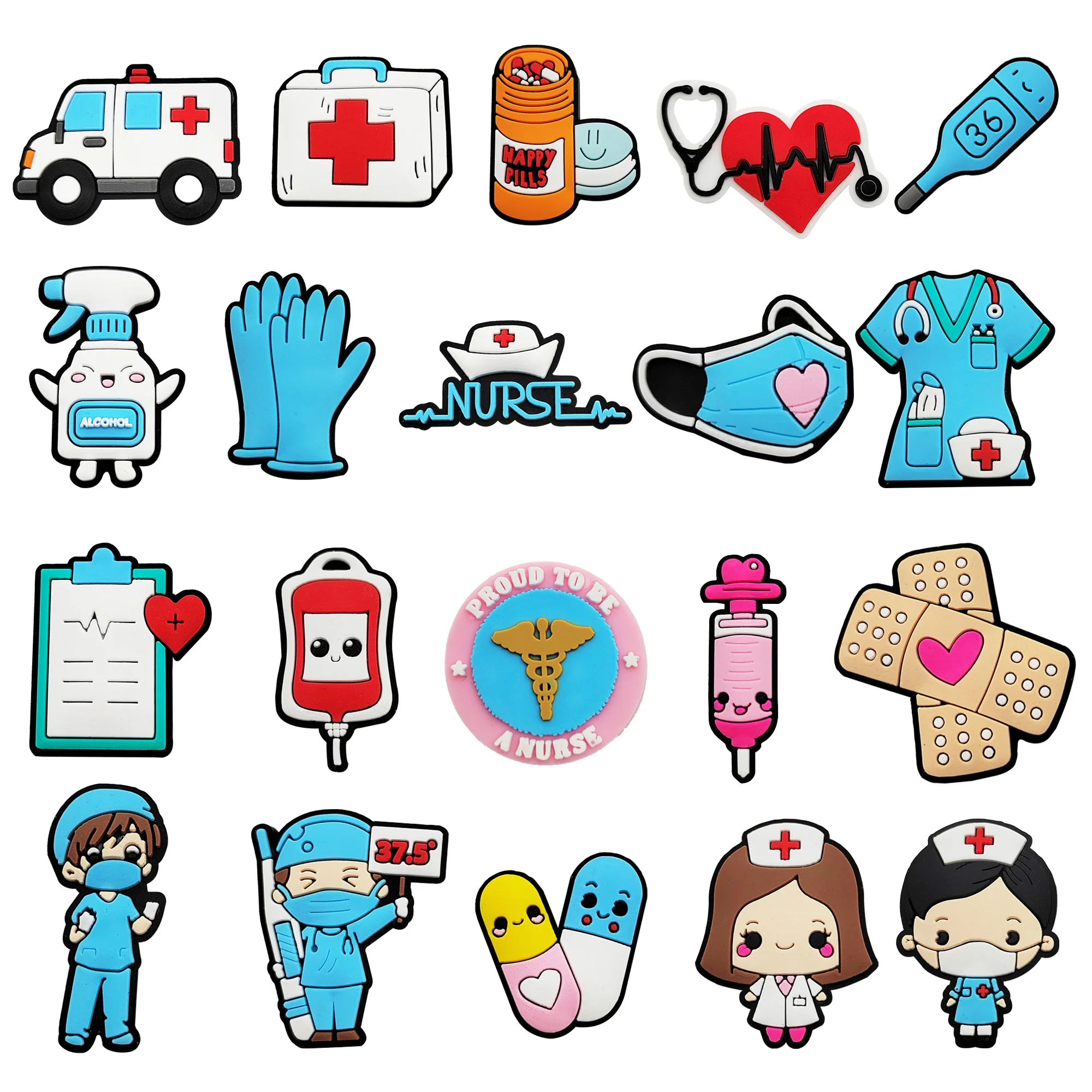 New 1pcs Doctor Nurse Medical Series PVC Shoe Charms Accessories Shoe Decorations for Unisex Party Gifts image 2