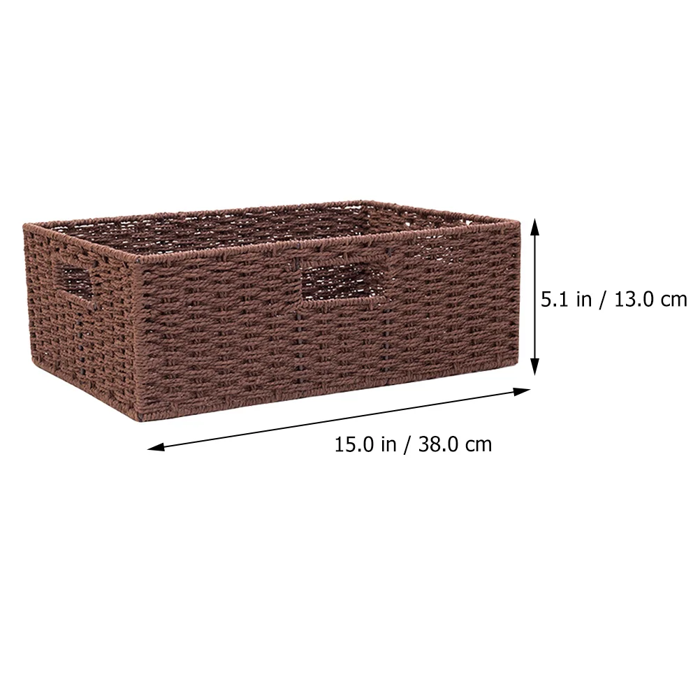 

Handmade Rattan Woven Storage Basket Brown Natural Fiber Craft Home Decorative Organizer Table Coffee Wardrobe