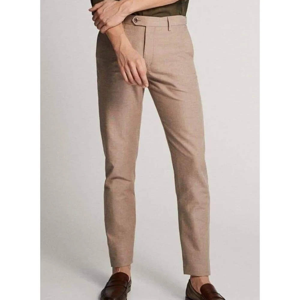 

Мужские костюмные брюки, однотонные облегающие зауженные деловые брюки, модные, удобные, с эластичной резинкой на талии, элегантная официальная офисная одежда, класс