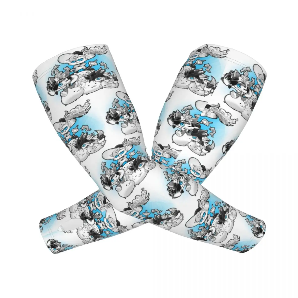 Manicotti per braccia da esterno per gatti da battaglia Copertura di protezione solare UV Manicotti per tatuaggi da ciclismo estivi in seta ghiacciata