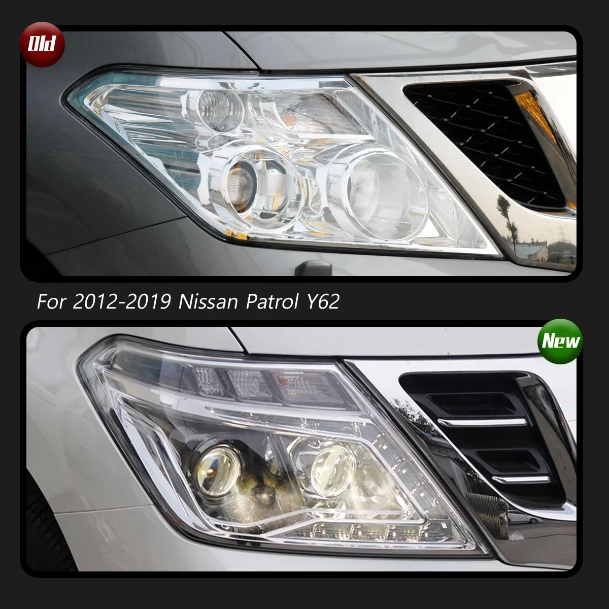 

Plug and Play Car For Nissan Patrol Y62 2012-2019Headlight Upgrade Modified To New DRL Dynamic Turn Signal LED Headlight