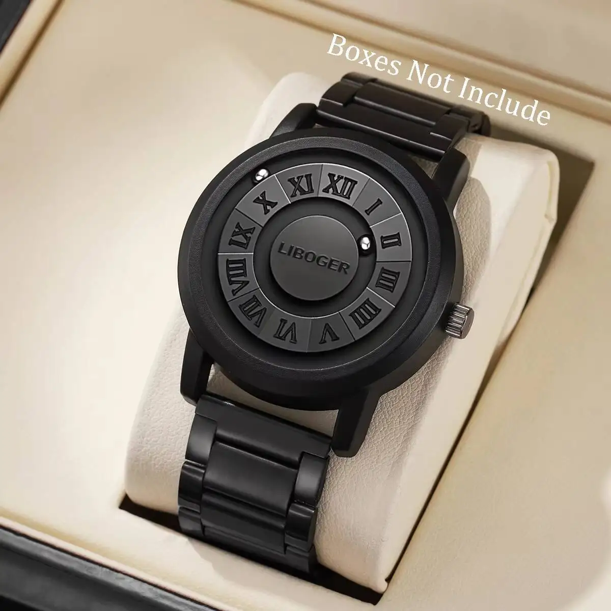 

Fashion Magnetic Suspension Men Business Watches Roma Dial Stainless Steel Band Quartz Wristwatch Reloj Hombre（Without Box）