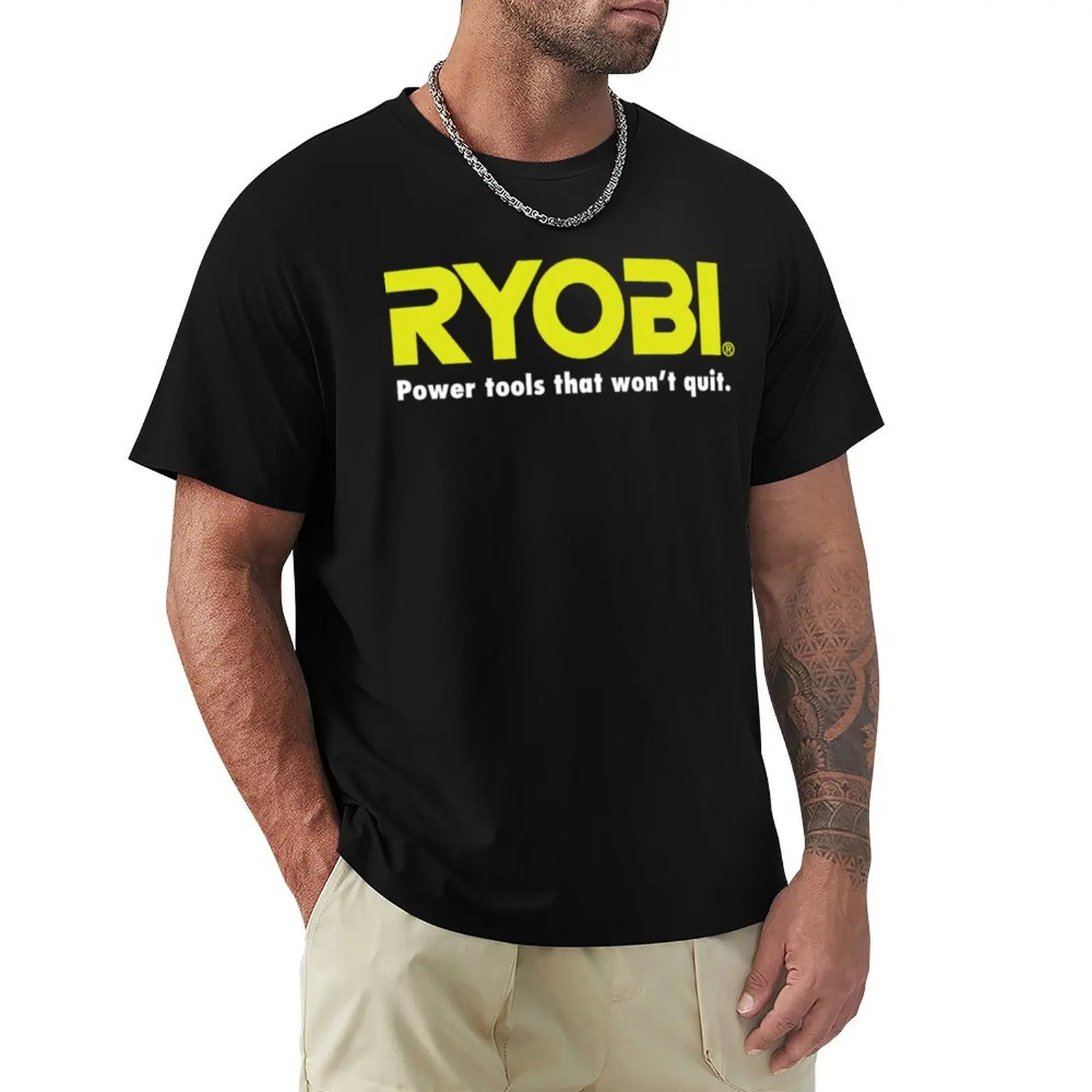 

POWER TOOLS RYOBI LOGO T-shirt summer clothes summer tops men t shirt