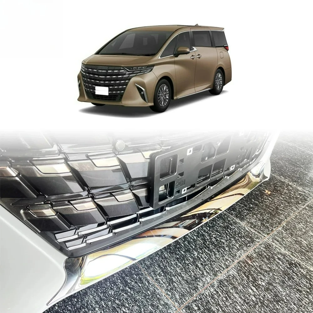 

For Toyota Alphard Vellfire 2024-2026 Front Lower Bumper Grille Bottom Cover Protector Strip Trim Car Styling Accessories
