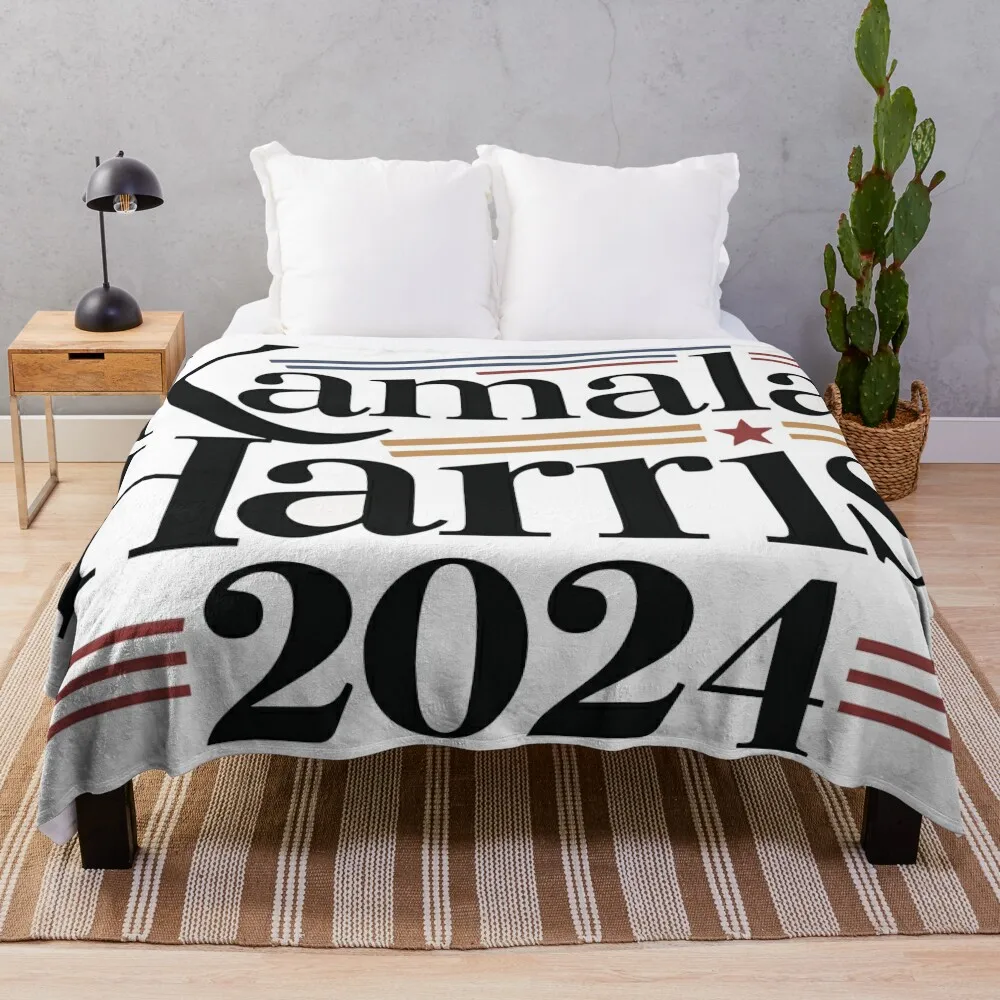 Kamala Harris 2024 Bold Typography Design Throw Blanket sofa bed Decorative Sofas Weighted Beautifuls Blankets