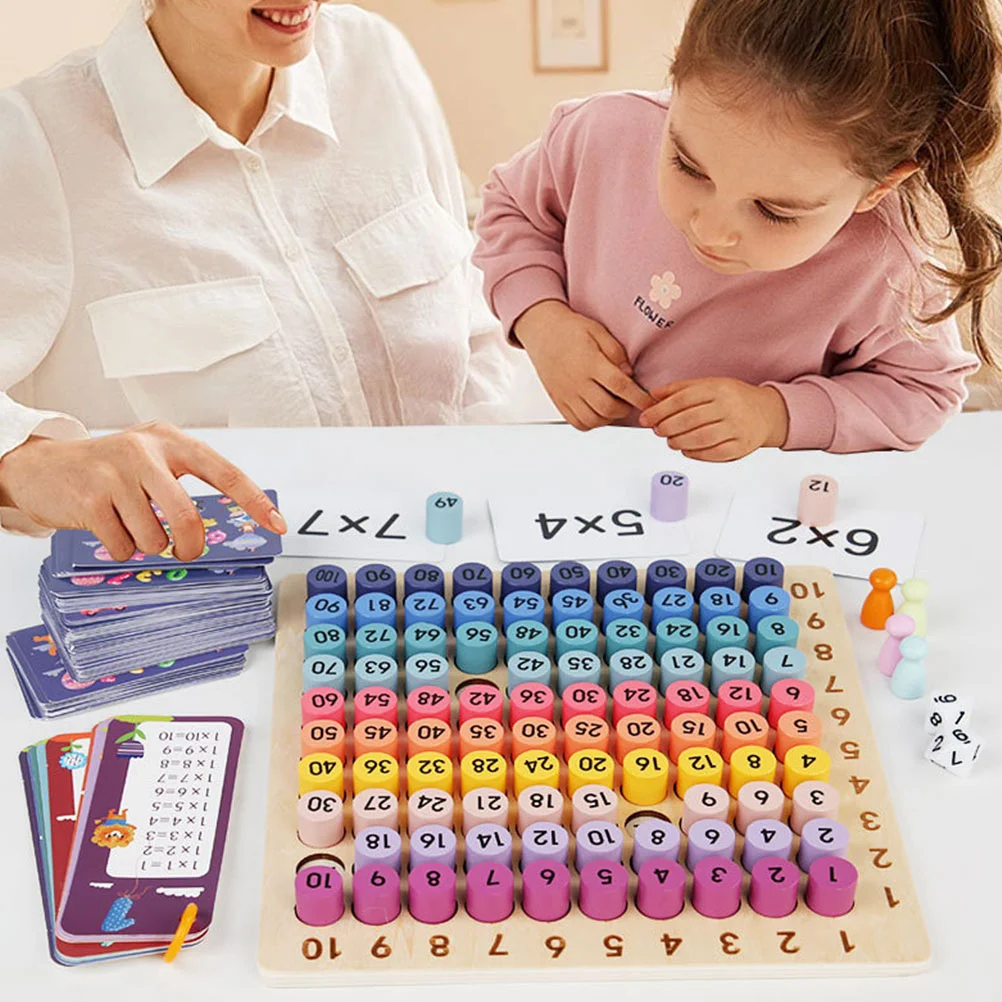 99 Multiplication Board Wooden Montessori Toy Training Kids Games Other Educational Toys Preschool